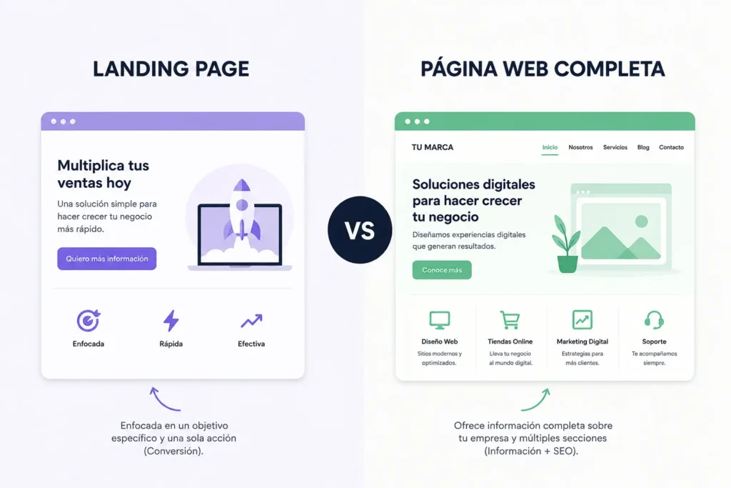 landing page o página web completa
